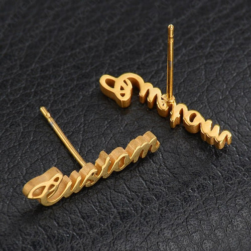 Personalized Customize Name Pin Earrings