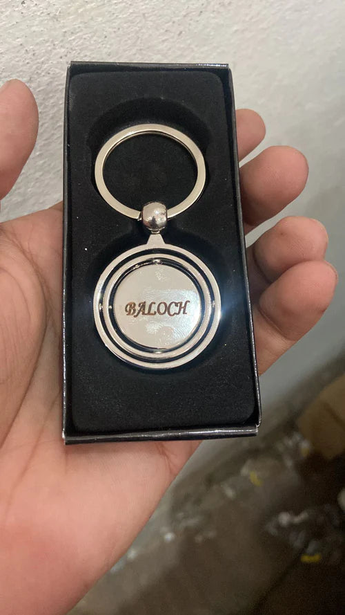 Customized NameLogo Global Metallic 360 Rotatable Keychain For, Car Key Ring, Business Key Ring